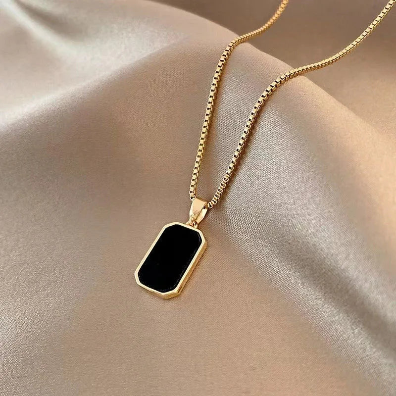 Elevate Your Style with Our Trendy Gold Square Pendant Necklace - Perfect for Parties and Gifts
